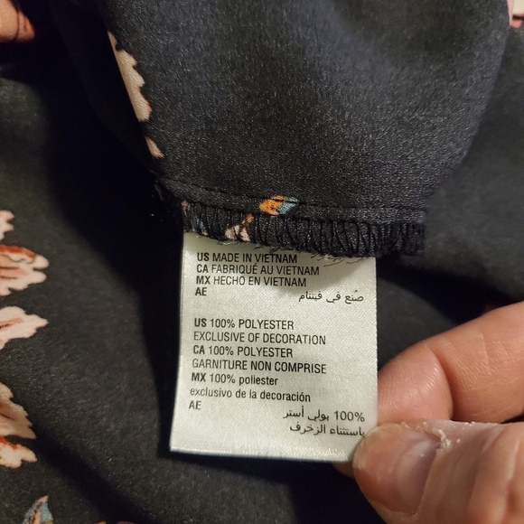 Style & Co. Floral Print Tunic Blouse Size L Handerchief Hemline 100% Polyester - Picture 8 of 10